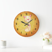 Cute Happy Cat met een hartslag Grote Klok (Huis)