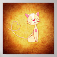 Cute Happy Cat met een hartslag