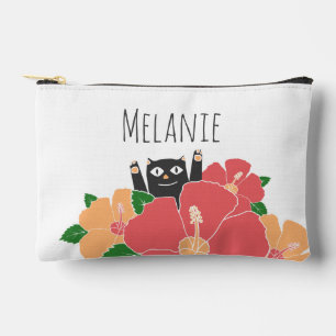 Cute Happy Cat Spring Flowers gepersonaliseerd Etui