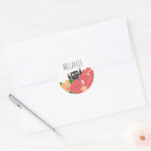 Cute Happy Cat Spring Flowers gepersonaliseerd Ronde Sticker (Envelop)