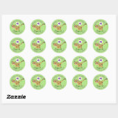Cute happy cheetah cartoon illustratie ronde sticker (Vel)
