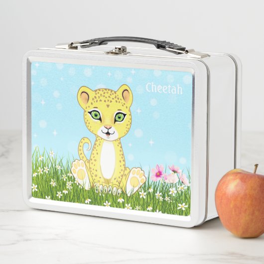 Cute Happy Cheetah Leopard en Flowers (In situ)