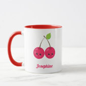 Cute Happy Cherries Monogram Mok (Links)