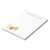 Cute happy cherry tomaten cartoon illustration notitieblok (Linkerzijde)