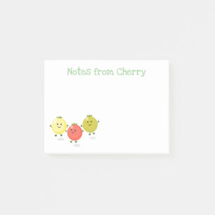 Cute happy cherry tomaten cartoon illustration post-it® notes
