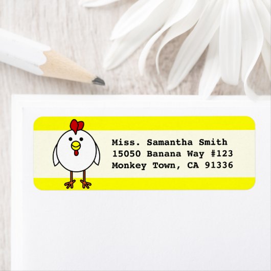 Cute Happy Chicken Etiket (Insitu)