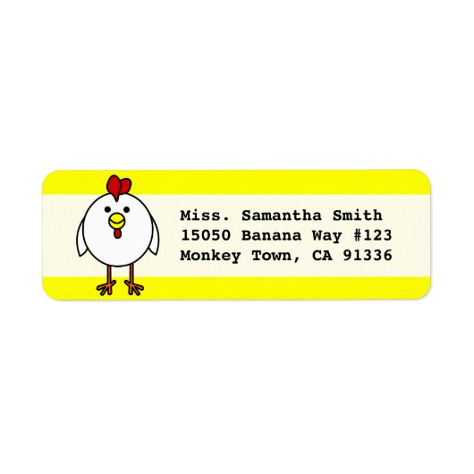 Cute Happy Chicken Etiket (Voorkant)