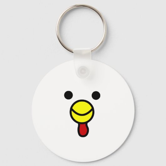Cute Happy Chicken Head Sleutelhanger (Voorkant)