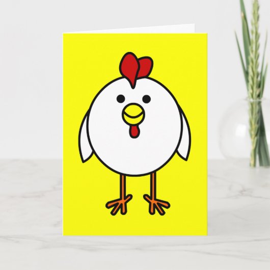 Cute Happy Chicken Kaart (Voorkant)