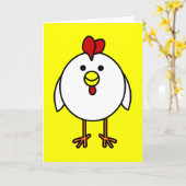 Cute Happy Chicken Kaart (Gele Bloem)