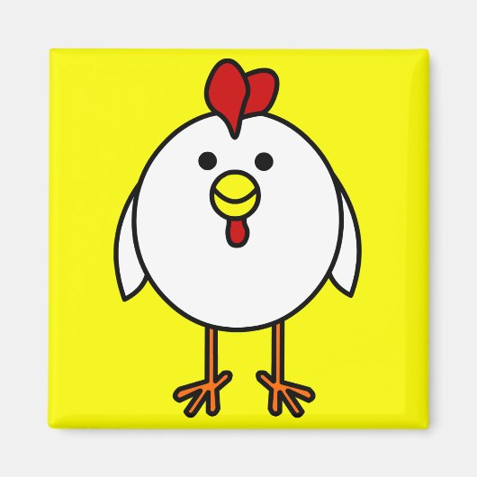 Cute Happy Chicken Magneet (Voorkant)