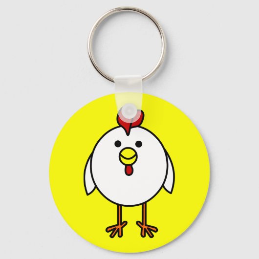 Cute Happy Chicken Sleutelhanger (Voorkant)
