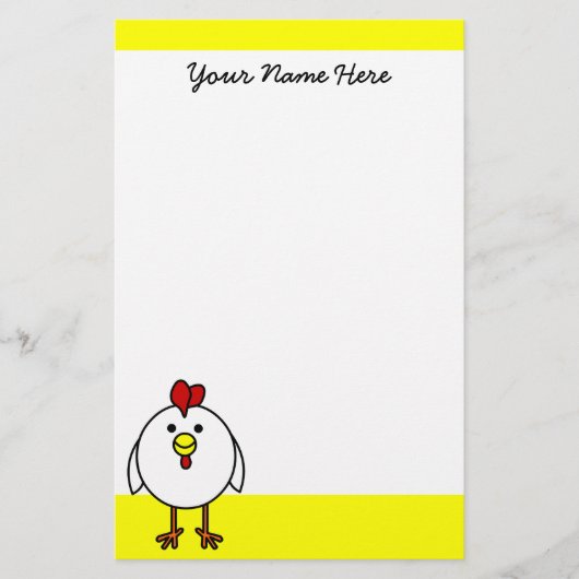 Cute Happy Chicken Stationery Briefpapier (Voorkant)