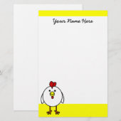 Cute Happy Chicken Stationery Briefpapier (Voorkant / Achterkant)