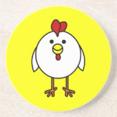Cute Happy Chicken Zandsteen Onderzetter (Voorkant)