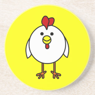Cute Happy Chicken Zandsteen Onderzetter