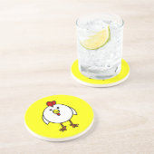 Cute Happy Chicken Zandsteen Onderzetter (Zijkant)