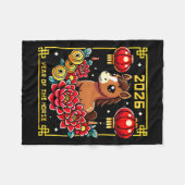Cute Happy Chinese New Year Of The Hourse 2026 Lun Fleece Deken (Voorkant (Horizontaal))