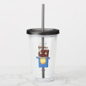 Cute happy chocola snoep bar cartoon acryl drinkbeker (Voorkant)