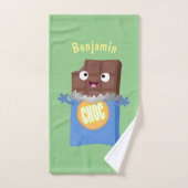 Cute happy chocola snoep bar cartoon bad handdoek (Handdoek)