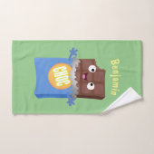 Cute happy chocola snoep bar cartoon bad handdoek (Handdoek)