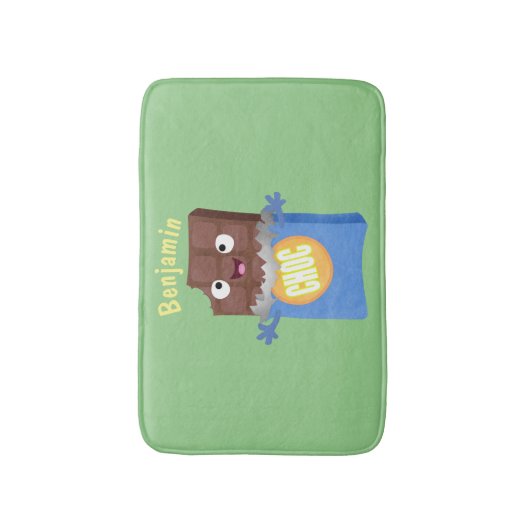 Cute happy chocola snoep bar cartoon badmat (Voorkant Verticaal)