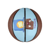 Cute happy chocola snoep bar cartoon basketbal (Verticaal)