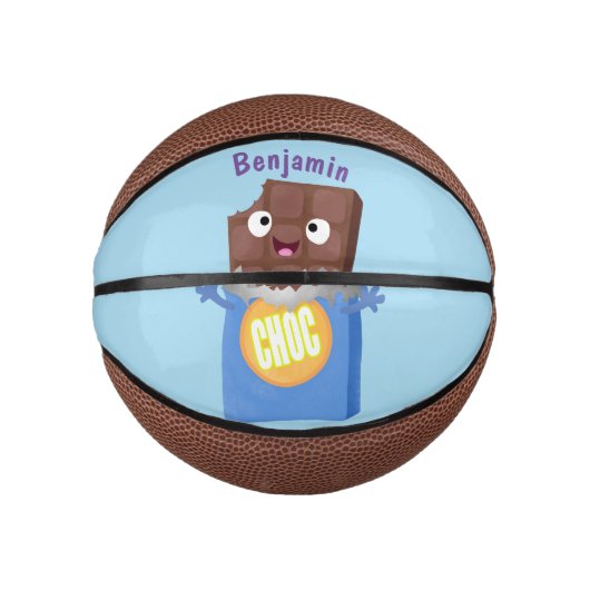 Cute happy chocola snoep bar cartoon basketbal (Voorkant)