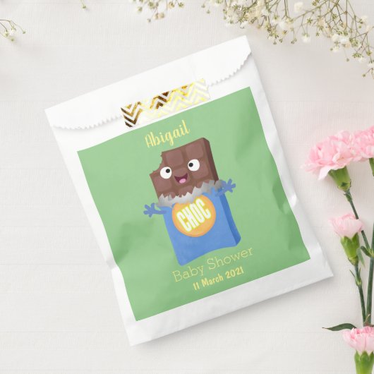 Cute happy chocola snoep bar cartoon bedankzakje (Gezegeld)
