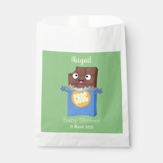 Cute happy chocola snoep bar cartoon bedankzakje (Voorkant)