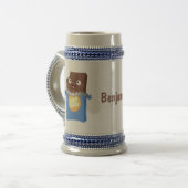 Cute happy chocola snoep bar cartoon bierpul (Voorkant links)