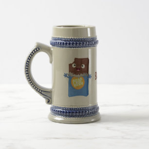 Cute happy chocola snoep bar cartoon bierpul