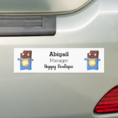 Cute happy chocola snoep bar cartoon bumpersticker (Op auto)