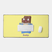 Cute happy chocola snoep bar cartoon bureaumat (Keyboard & Muis)