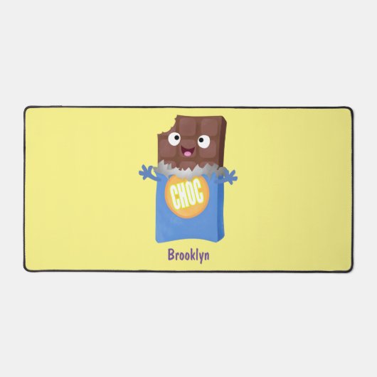 Cute happy chocola snoep bar cartoon bureaumat (Voorkant)
