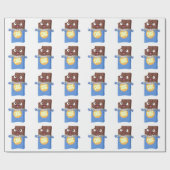 Cute happy chocola snoep bar cartoon cadeaupapier (Vlak)