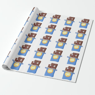 Cute happy chocola snoep bar cartoon cadeaupapier