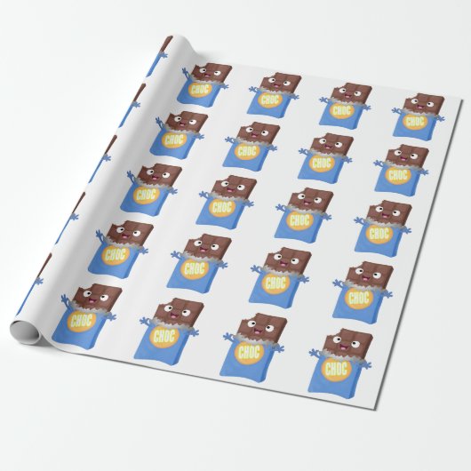 Cute happy chocola snoep bar cartoon cadeaupapier (Uitgerold)