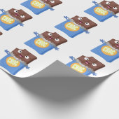 Cute happy chocola snoep bar cartoon cadeaupapier (Hoek)