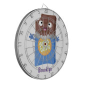 Cute happy chocola snoep bar cartoon dartbord (Voorkant Links)
