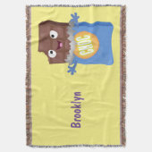 Cute happy chocola snoep bar cartoon deken (Voorkant Verticaal)