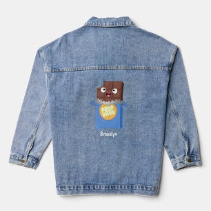 Cute happy chocola snoep bar cartoon denim jacket