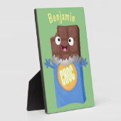 Cute happy chocola snoep bar cartoon fotoplaat (Zijkant)