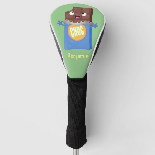 Cute happy chocola snoep bar cartoon golfheadcover (Voorkant)
