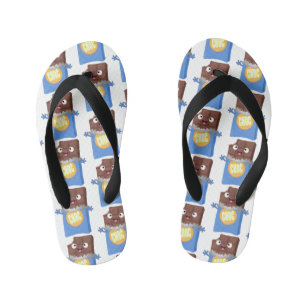 Cute happy chocola snoep bar cartoon kinder teenslippers