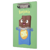 Cute happy chocola snoep bar cartoon klembord (Links)
