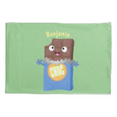 Cute happy chocola snoep bar cartoon kussensloop (Achterkant)
