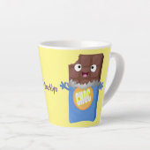 Cute happy chocola snoep bar cartoon latte mok (Rechterhoek)