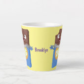 Cute happy chocola snoep bar cartoon latte mok (Voorkant)