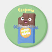 Cute happy chocola snoep bar cartoon magneet (Voorkant)